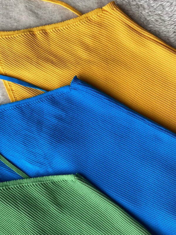 Askılı Triko Bluz Sarı