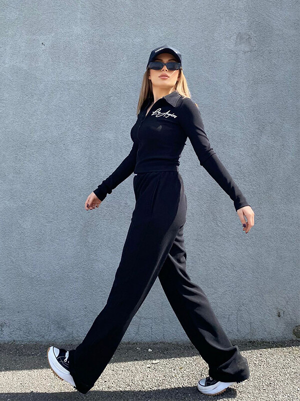 Kadın Los Angeles Çelik Kumaş Alt Üst Takım 