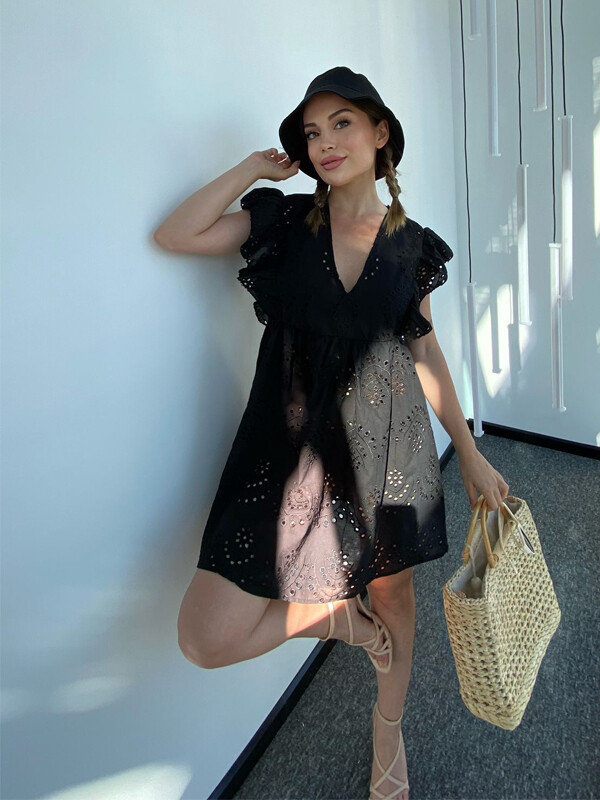 Kadın Siyah Fisto Pareo 