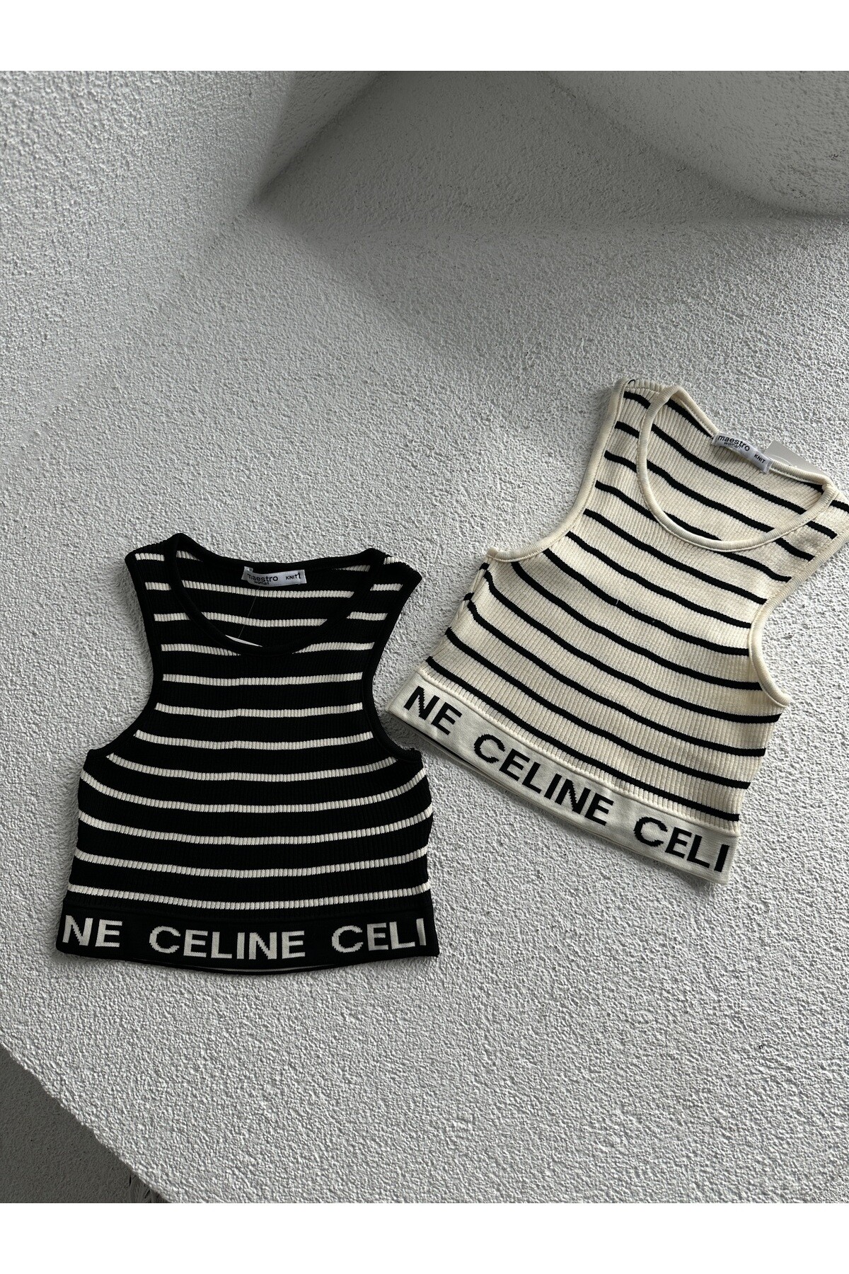 Beli Lastikli Triko Crop Siyah