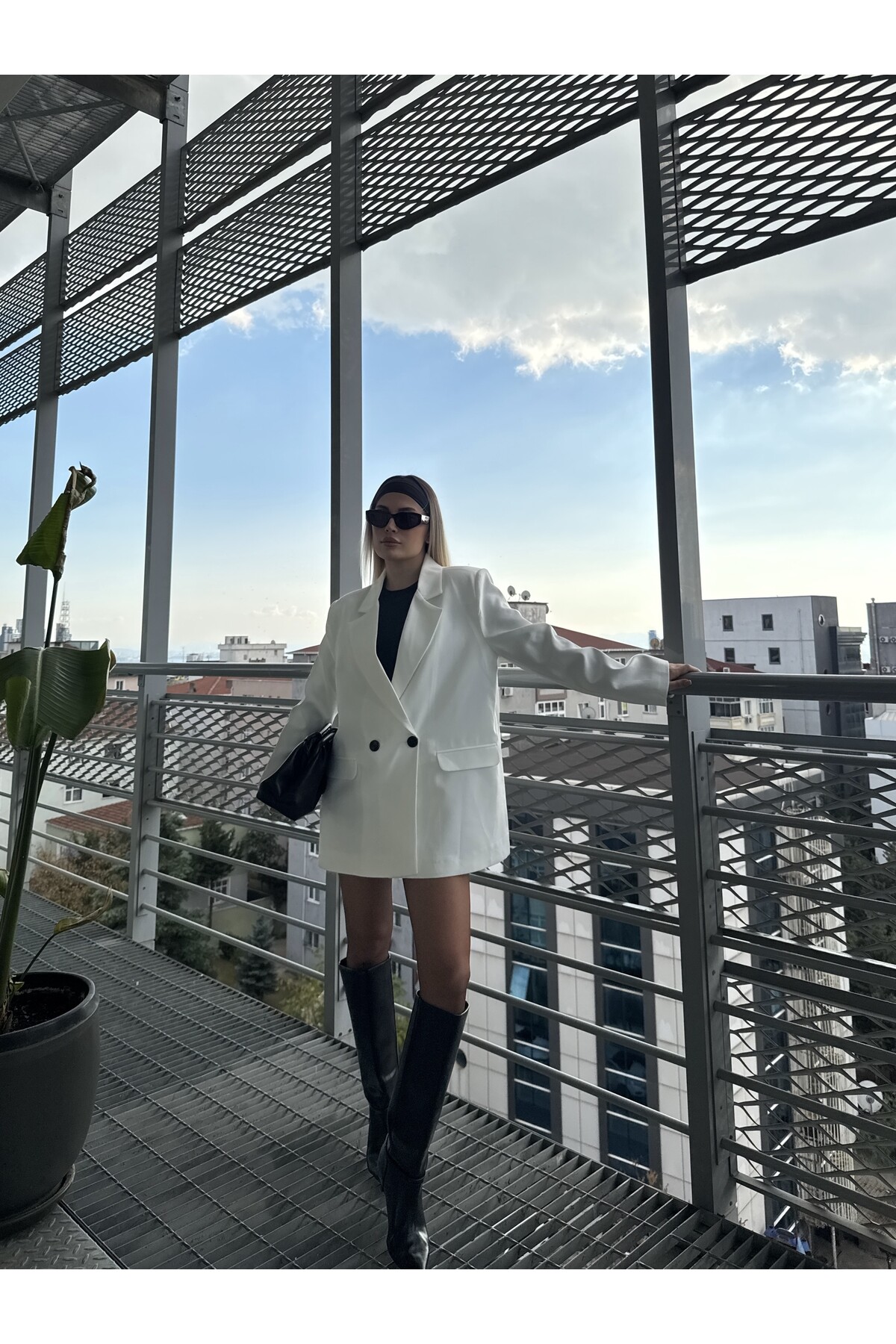 Çift Düğmeli Vatkalı Blazer Ceket