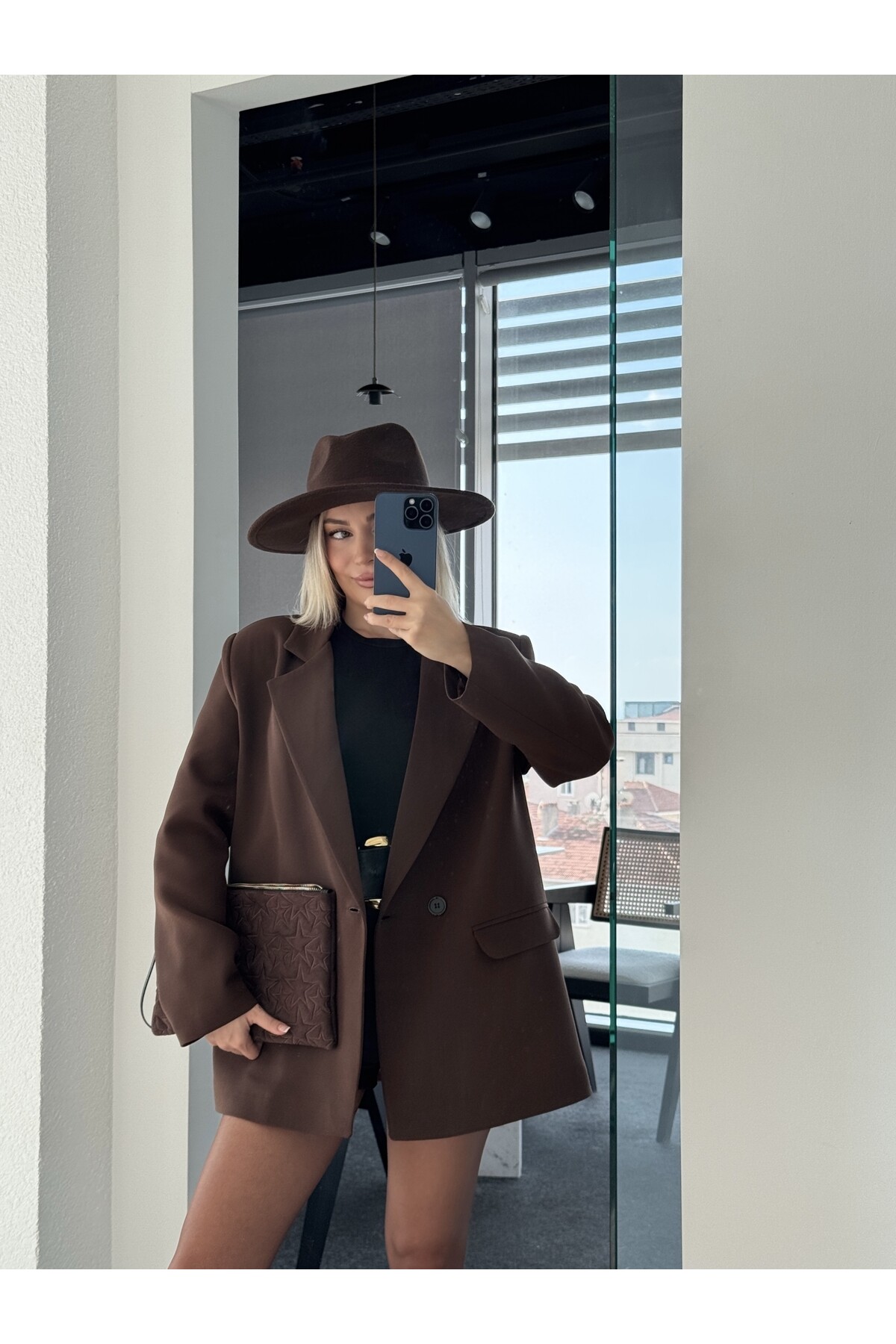 Çift Düğmeli Vatkalı Blazer Ceket