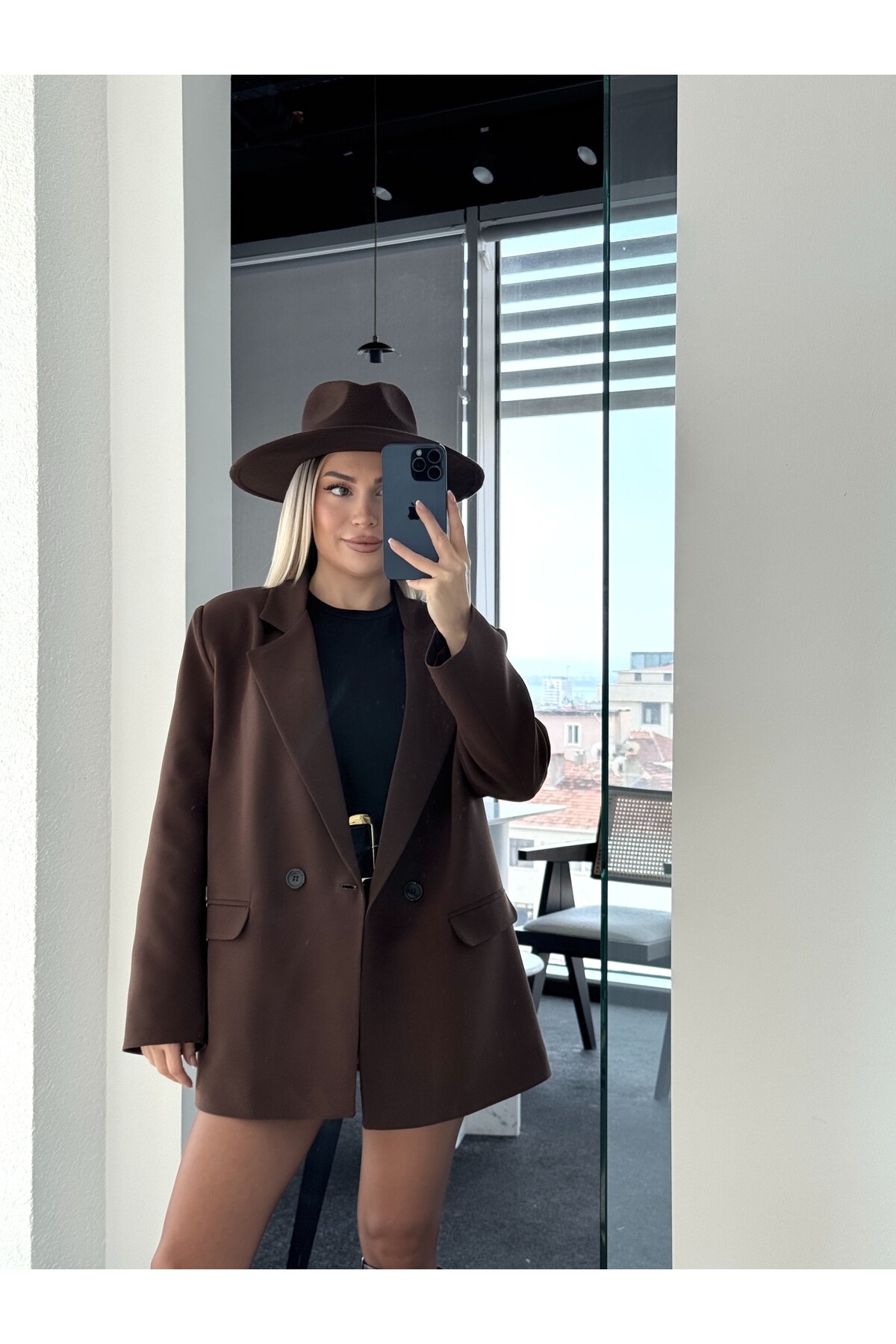 Çift Düğmeli Vatkalı Blazer Ceket