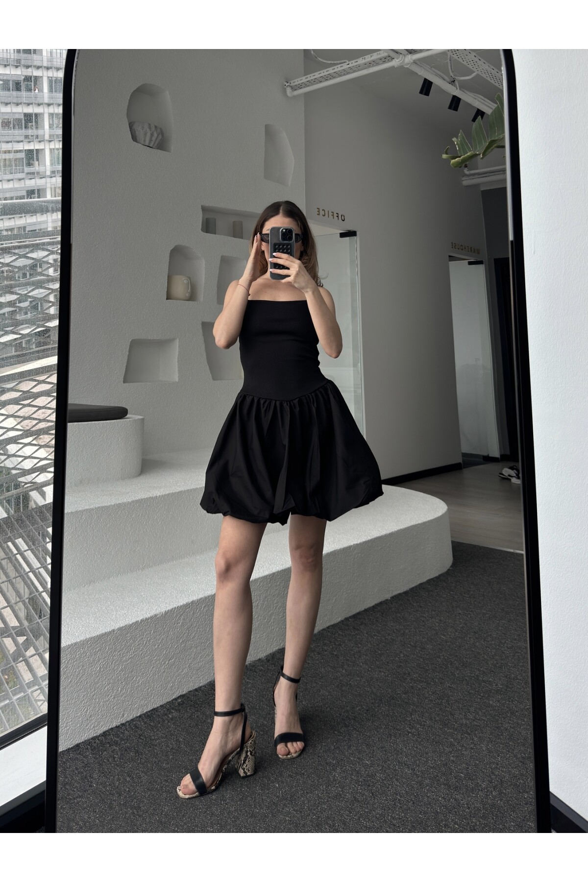 Kadın Balon Etekli Askılı Elbise