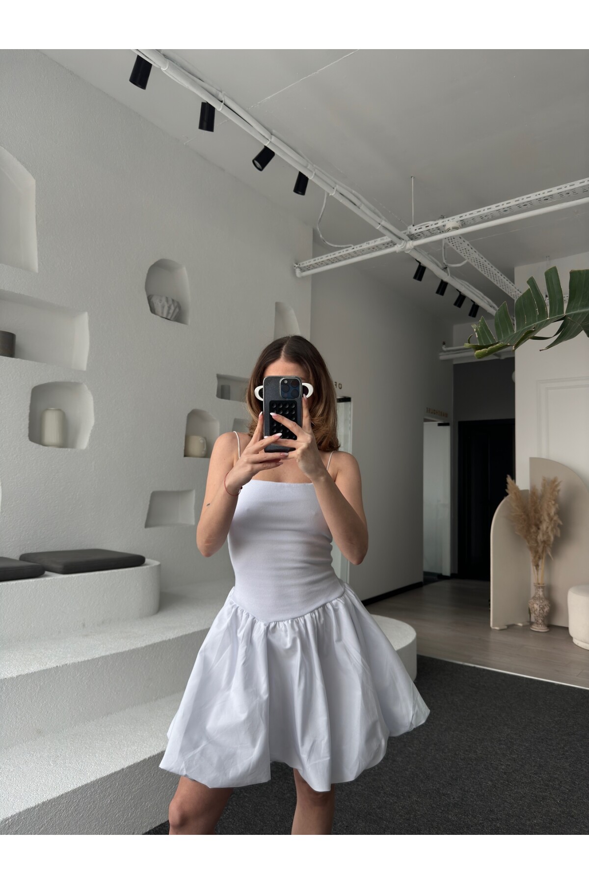 Kadın Balon Etekli Askılı Elbise