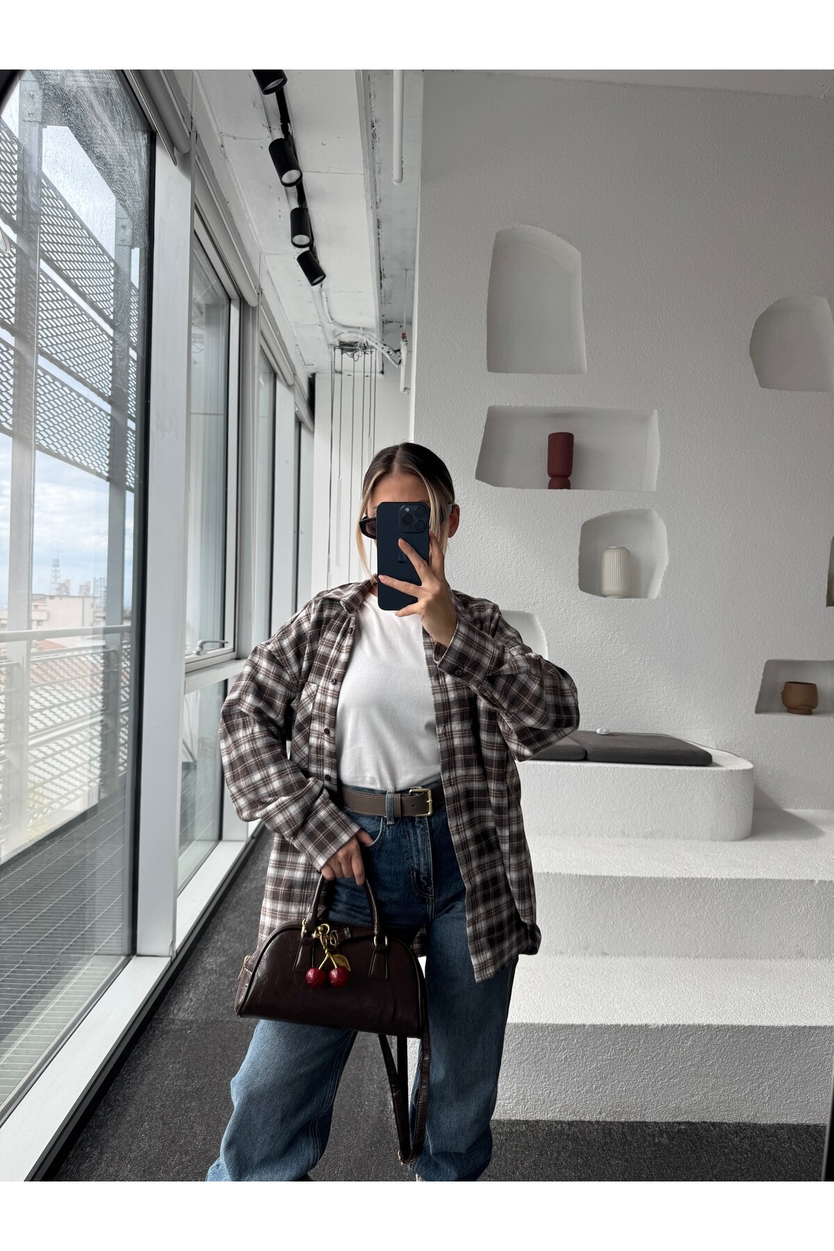 Kadın Ekose Desenli Oduncu Gömlek