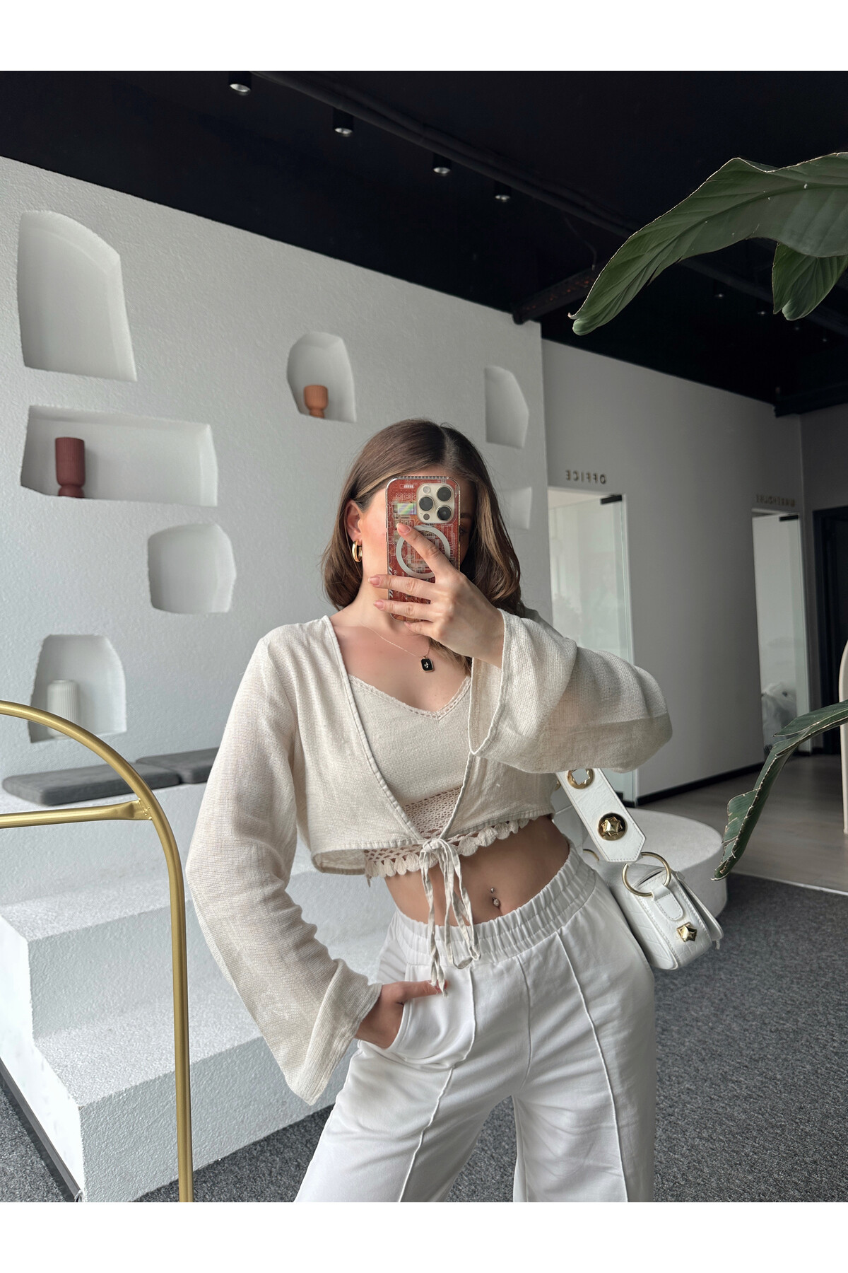 Kadın Keten Kumaş 2 li Büstiyer Takım 