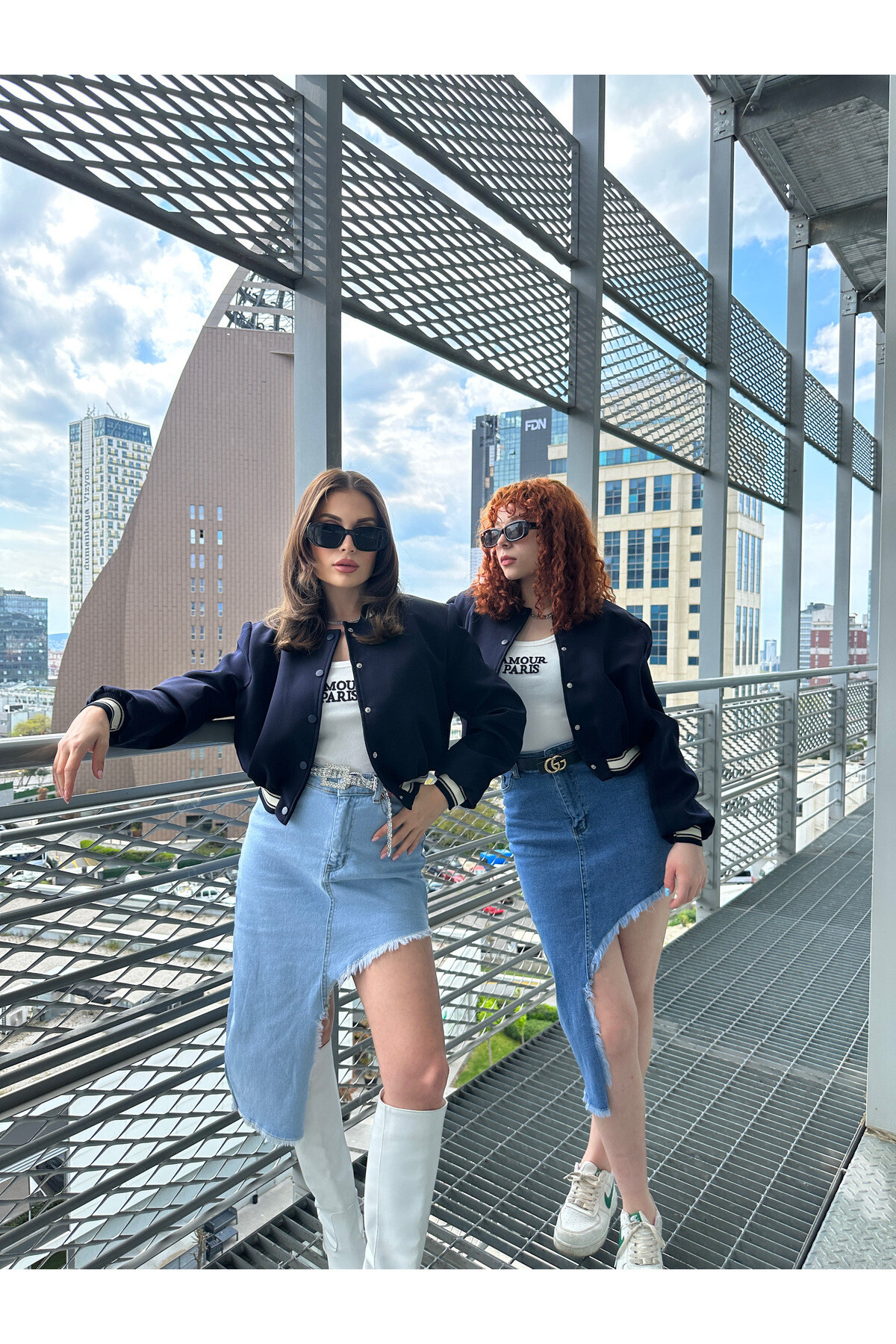 Kadın Lacivert Astarlı Beli Lastikli Bomber Mevsimlik Ceket