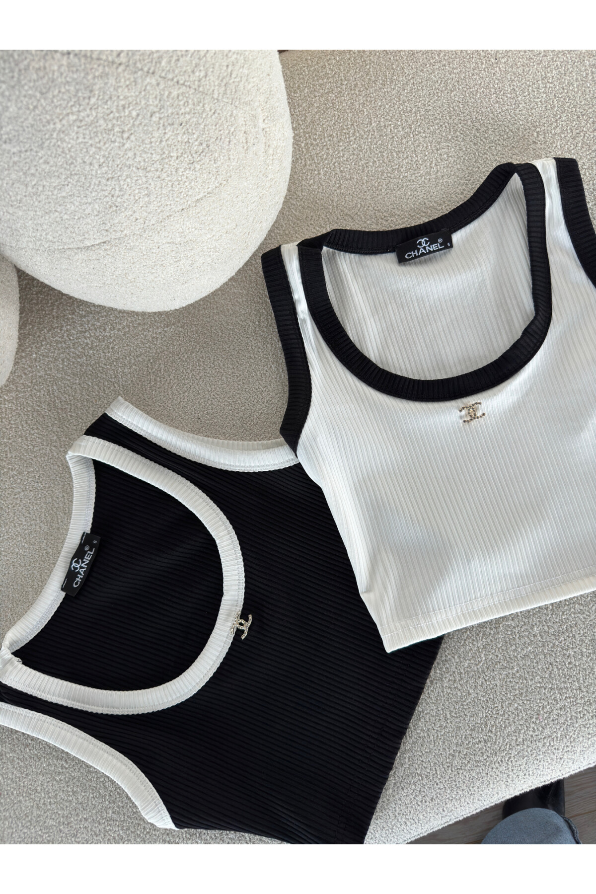 Kadın Marka Muadil Fitilli Crop Atlet Bluz