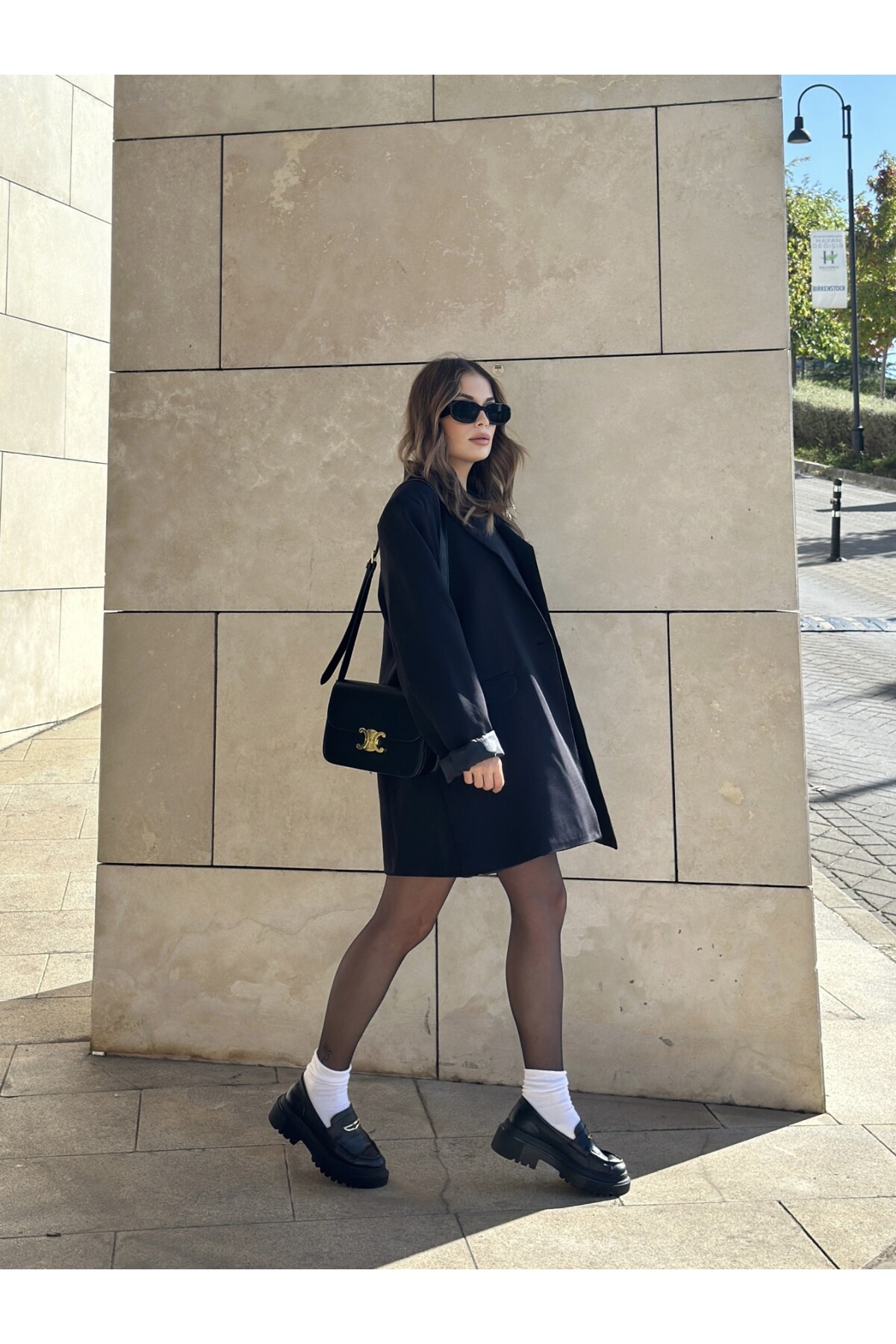 Kadın Siyah Orjinal Marka Astarlı Oversize Blazer Ceket