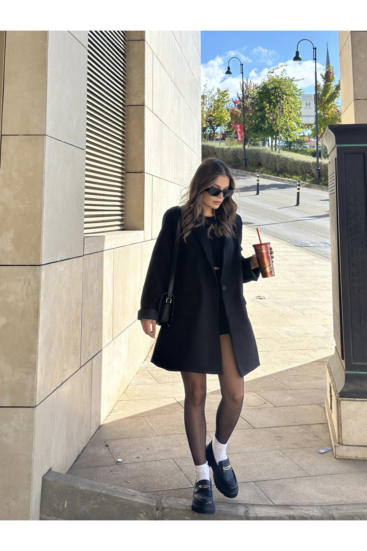 Kadın Siyah Orjinal Marka Astarlı Oversize Blazer Ceket