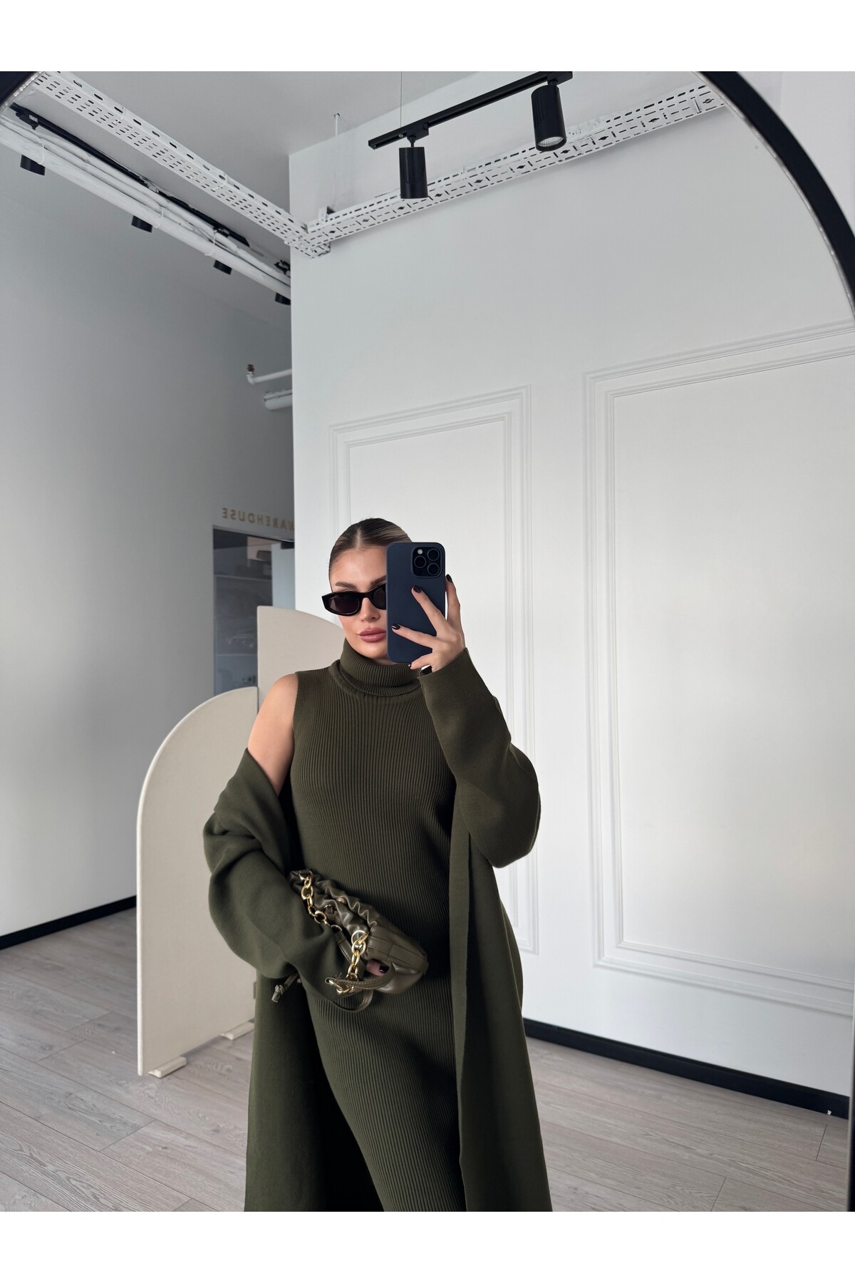 Kadın Uzun Hırka Elbise İkili Takım