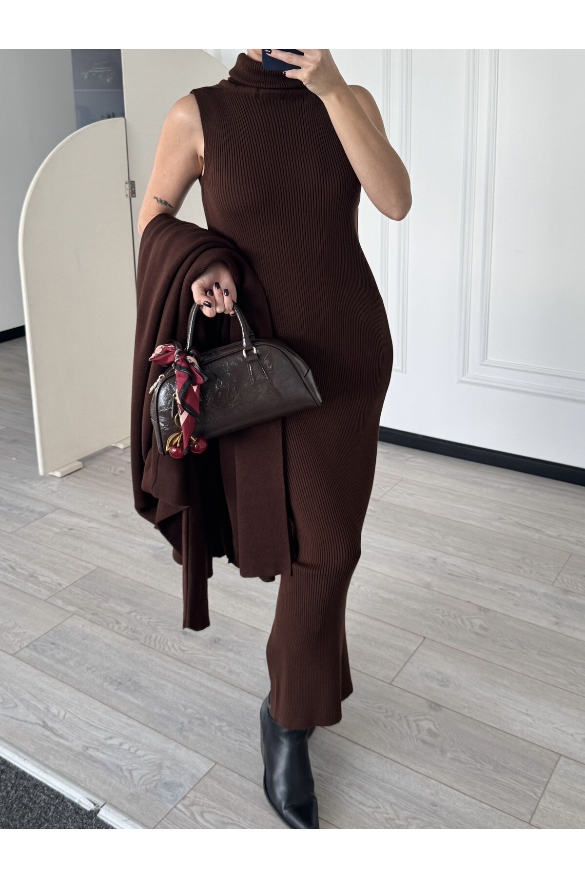 Kadın Uzun Hırka Elbise İkili Takım