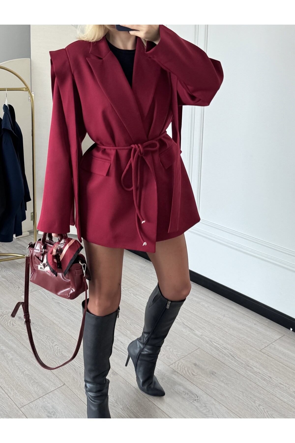 Tasarım Bağlamalı Blazer Ceket