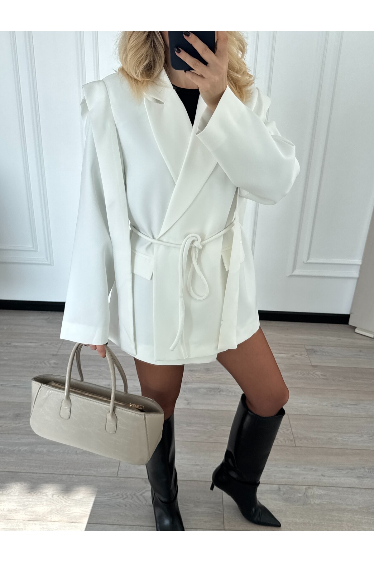 Tasarım Bağlamalı Blazer Ceket