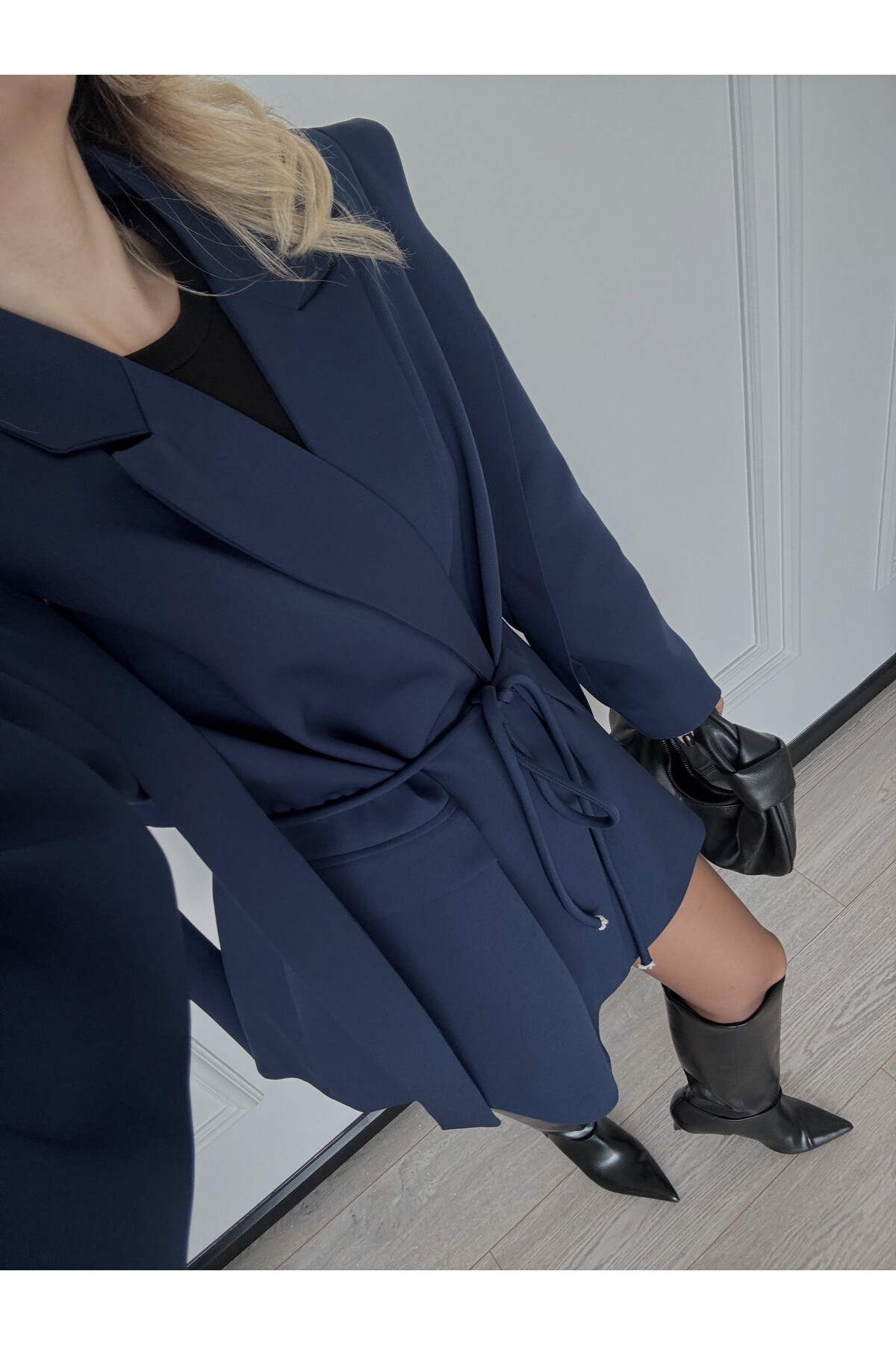 Tasarım Bağlamalı Blazer Ceket