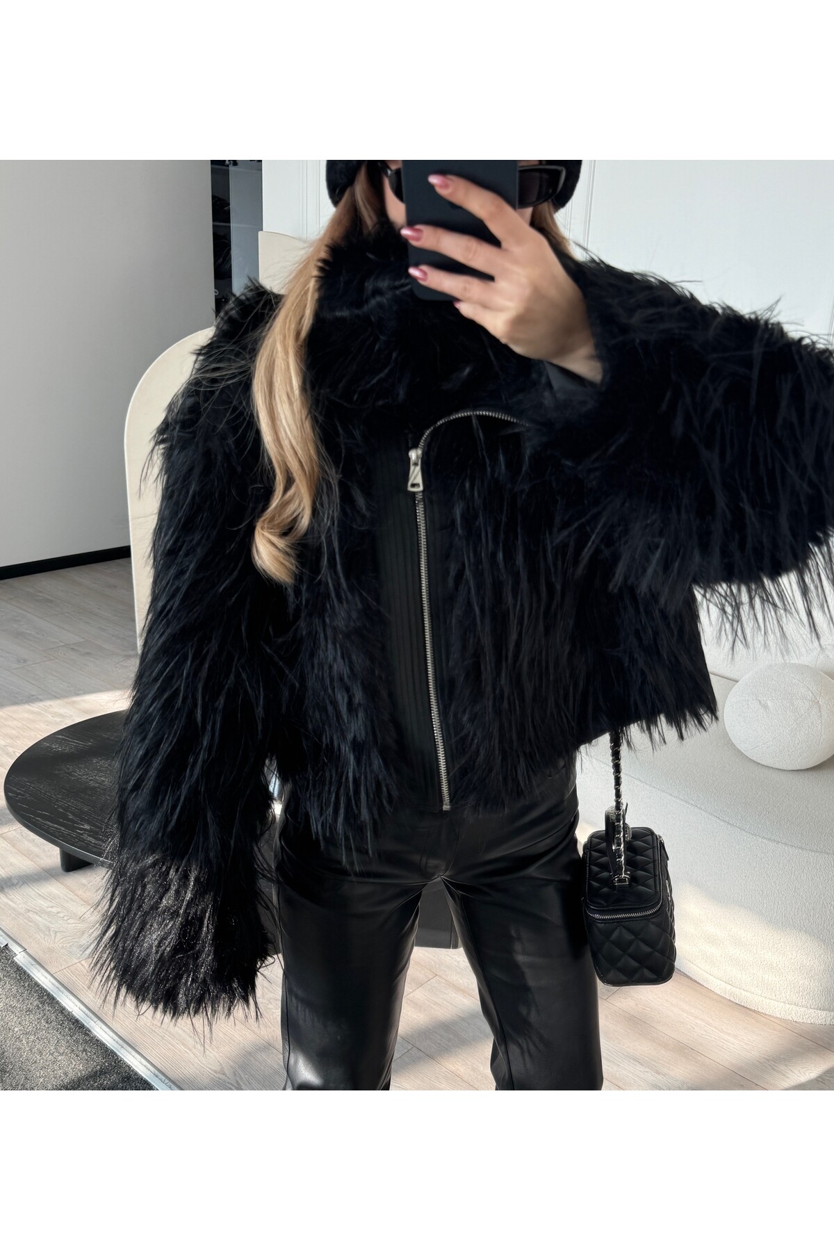 Yandan Fermuarlı Sacaklı Ceket