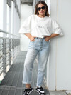 Hills Oversize Baskılı %100 Pamuk Kumaş Unisex Tişört 