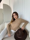 Kadın Camel Bisiklet Yaka Yumoş Kazak 