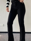 Siyah Yüksek Bel Slim Flare Jean 