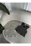 Beli Lastikli Triko Crop Siyah