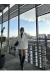 Çift Düğmeli Vatkalı Blazer Ceket