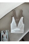 Kadın Beyaz V Yaka Pamuklu Bralet Büstiyer