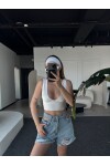 Kadın Beyaz V Yaka Pamuklu Bralet Büstiyer