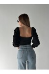 Kadın Gloplu Valonlu Kol Drape Bluz