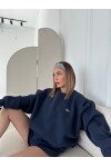 Kadın Lacivert Marka Model Şortlu Sweat ikili takım
