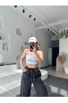 Kadın Marka Model Bol Paça yırtmaçlı jean pantolon