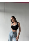 Kadın Marka Muadil Fitilli Crop Atlet Bluz