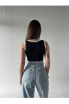 Kadın Marka Muadil Fitilli Crop Atlet Bluz