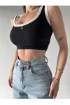Kadın Marka Muadil Fitilli Crop Atlet Bluz