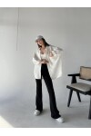 Kadın Oversize Dökümlü Tek Cepli Dokulu Gömlek