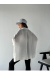 Kadın Oversize Dökümlü Tek Cepli Dokulu Gömlek