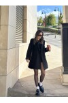 Kadın Siyah Orjinal Marka Astarlı Oversize Blazer Ceket