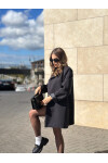 Kadın Siyah Orjinal Marka Astarlı Oversize Blazer Ceket