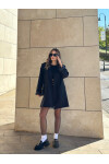 Kadın Siyah Orjinal Marka Astarlı Oversize Blazer Ceket