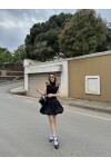 Kadın Siyah Yüksek Bel Balon Etek