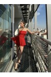 Kadın Straplez Sandy Kumaş Şortlu Beli Drapeli Mini Elbise