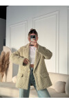 Kadın Yeşil Oversize Kesim Düğmeli Blazer Ceket